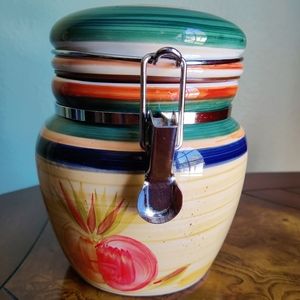 Gibson jar with latching lid vintage